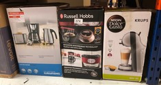 QUANTITY OF KITCHEN & APPLIANCES ITEMS TO INCLUDE RUSSELL HOBBS 21700-56 COFFEE MACHINE RETRO RIBBON RED-21700-56, STAINLESS STEEL, 1000 W, 1.25 LITERS, RED: LOCATION - D