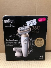 1 X BRAUN SILK-ÉPIL 9 FLEX EPILATOR WITH FLEXIBLE 360° HEAD FOR EASY HAIR REMOVAL, WET & DRY, LONG-LASTING SILKY SMOOTH SKIN, WITH RAZOR ATTACHMENT AND TRIMMER ATTACHMENT, 9-041 3D, WHITE/GOLD.: LOCA