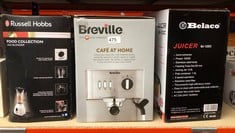 QUANTITY OF KITCHEN & APPLIANCES ITEMS TO INCLUDE BREVILLE BIJOU ESPRESSO MACHINE | AUTOMATIC AND MANUAL ESPRESSO, CAPPUCCINO & LATTE MAKER | 15 BAR PUMP | STEAM WAND | SILVER [VCF149]: LOCATION - E