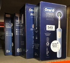 QUANTITY OF HEALTH & BEAUTY ITEMS TO INCLUDE ORAL-B VITALITY PRO ELECTRIC TOOTHBRUSHES ADULTS, 1 HANDLE, 2 TOOTHBRUSH HEADS, 3 BRUSHING MODES INCLUDING SENSITIVE PLUS, 2 PIN UK PLUG, BLUE: LOCATION -