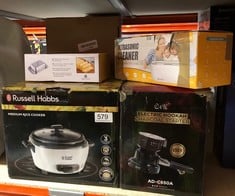 QUANTITY OF KITCHEN & APPLIANCES ITEMS TO INCLUDE RUSSELL HOBBS ELECTRIC RICE COOKER - 1.2KG (6 PORTION - 145G PER SERVING) REMOVABLE NON STICK BOWL, DISHWASHER-SAFE BOWL & LID, STEAMER BASKET, MEASU