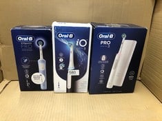 QUANTITY OF HEALTH & BEAUTY ITEMS TO INCLUDE ORAL-B IO3 ELECTRIC TOOTHBRUSHES ADULTS, MOTHERS DAY GIFTS FOR HER / HIM, 3 MODES WITH TEETH WHITENING, 2 PIN UK PLUG, BLACK: LOCATION - F