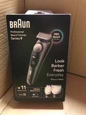 BRAUN BEARD TRIMMER SERIES 9 BT9441, TRIMMER WITH BARBER TOOLS AND 180-MIN RUNTIME, RATED WHICH BEST BUY.: LOCATION - G