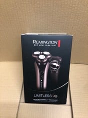 REMINGTON X9 LIMITLESS MEN'S ELECTRIC SHAVER (CORDLESS, WET & DRY, ROTARY, 360° PIVOTBALL, FLEXIBLE SHAVING HEADS, DETAIL TRIMMER, TURBO MODE, USB, 60-MINUTE USAGE, 90-MINUTE CHARGE WITH LED) XR1790.