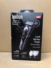 1 X BRAUN BEARD TRIMMER SERIES 9 BT9441, TRIMMER WITH BARBER TOOLS AND 180-MIN RUNTIME, RATED WHICH BEST BUY.: LOCATION - I