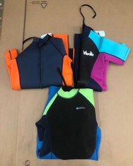 QUANTITY OF SPORTS & EXERCISE ITEMS TO INCLUDE MOUNTAIN WAREHOUSE KIDS FULL WETSUIT - 2.5MM THICKNESS, UPF50+ SUN PROTECTION, NEOPRENE CHILDREN'S WETSUIT, FLAT SEAMS & EASY GLIDE ZIP SWIMMING WETSUIT