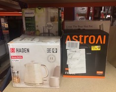 QUANTITY OF KITCHEN & APPLIANCES ITEMS TO INCLUDE HADEN DEVON CREAM KETTLE - 1.7L CAPACITY, BPA-FREE KETTLE, AUTO-SHUTOFF & BOIL-DRY PROTECTION - 3000W ELECTRIC FAST BOIL KETTLE - ERGONOMIC DESIGN: L