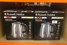 X6 RUSSELL HOBBS BRUSHED STAINLESS STEEL ELECTRIC 1.7L CORDLESS KETTLE (QUIET & FAST BOIL 3KW, REMOVABLE WASHABLE ANTI-SCALE FILTER, PUSH BUTTON LID, PERFECT POUR SPOUT) 20460: LOCATION - A