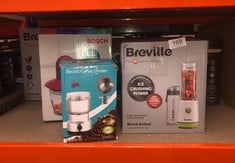 QUANTITY OF KITCHEN & APPLIANCES ITEMS TO INCLUDE BREVILLE BLEND ACTIVE PERSONAL BLENDER & SMOOTHIE MAKER | 350W | 2 PORTABLE BLEND ACTIVE BOTTLES (600ML) | LEAK PROOF LIDS | WHITE & GREEN [VBL246]: