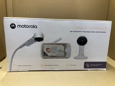 MOTOROLA NURSERY VM65X CONNECT - HALO VIDEO BABY MONITOR WITH CRIB HOLDER - 5 INCH PARENT UNIT AND WIFI APP - FLEXIBLE MAGNETIC CAMERA MOUNT, WHITE.: LOCATION - B