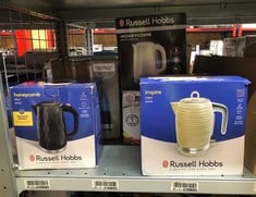 QUANTITY OF KITCHEN & APPLIANCES ITEMS TO INCLUDE RUSSELL HOBBS INSPIRE ELECTRIC 1.7L CORDLESS KETTLE (FAST BOIL 3KW, CREAM PREMIUM TEXTURED PLASTIC, HIGH GLOSS FINISH, REMOVABLE WASHABLE ANTI-SCALE