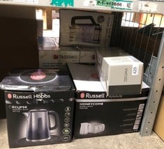 QUANTITY OF KITCHEN & APPLIANCES ITEMS TO INCLUDE RUSSELL HOBBS ECLIPSE STAINLESS STEEL & MIDNIGHT BLUE OMBRE 1.7L ELECTRIC CORDLESS KETTLE (QUIET & FAST BOIL 3KW, REMOVABLE WASHABLE ANTI-SCALE FILTE