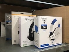 QUANTITY OF TECH & GAMING ITEMS TO INCLUDE TURTLE BEACH RECON 70P WHITE GAMING HEADSET FOR PS5, PS4, XBOX SERIES X|S | ONE, NINTENDO SWITCH & PC: LOCATION - D