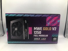 COOLER MASTER MWE GOLD 1250 V2 ATX 3.0 FULLY MODULAR PSU (UK PLUG) - ATX 3.0 SUPPORT, 80 PLUS GOLD 1250W POWER SUPPLY, FLAT BLACK CABLING, 140MM FDB FAN, HIGH-TEMPERATURE THRESHOLD, 10 YEAR WARRANTY.