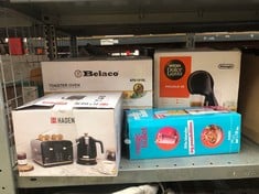 QUANTITY OF KITCHEN & APPLIANCES ITEMS TO INCLUDE HADEN SALCOMBE BLACK KETTLE - 1.7L CORDLESS KETTLE - QUIET OPERATION 3KW FAST BOIL KETTLE, AUTO SHUT-OFF, BOIL-DRY PROTECTION, REMOVABLE LIMESCALE FI