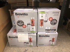 QUANTITY OF KITCHEN & APPLIANCES ITEMS TO INCLUDE BREVILLE BLEND ACTIVE PERSONAL BLENDER & SMOOTHIE MAKER | 350W | 2 PORTABLE BLEND ACTIVE BOTTLES (600ML) | LEAK PROOF LIDS | WHITE & GREEN [VBL246]: