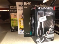 QUANTITY OF HEALTH & BEAUTY ITEMS TO INCLUDE REMINGTON BARBA BEARD TRIMMER (ADVANCED CERAMIC BLADES, POP-UP DETAIL TRIMMER, ADJUSTABLE ZOOM WHEEL, 9 LENGTH SETTINGS, COMB ATTACHMENT, CORD OR CORDLESS