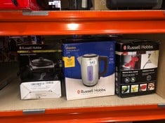 QUANTITY OF KITCHEN & APPLIANCES ITEMS TO INCLUDE RUSSELL HOBBS ELECTRIC KETTLE 1.7L CLASSICS (BRUSHED STAINLESS STEEL, REMOVABLE & WASHABLE ANTI-SCALE FILTER, PERFECT POUR SPOUT, PUSH BUTTON LID, BL