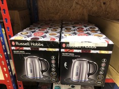 X6 RUSSELL HOBBS BRUSHED STAINLESS STEEL ELECTRIC 1.7L CORDLESS KETTLE (QUIET & FAST BOIL 3KW, REMOVABLE WASHABLE ANTI-SCALE FILTER, PUSH BUTTON LID, PERFECT POUR SPOUT) 20460: LOCATION - E