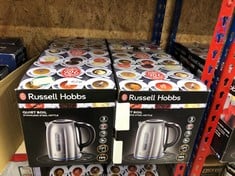 6 X RUSSELL HOBBS BRUSHED STAINLESS STEEL ELECTRIC 1.7L CORDLESS KETTLE (QUIET & FAST BOIL 3KW, REMOVABLE WASHABLE ANTI-SCALE FILTER, PUSH BUTTON LID, PERFECT POUR SPOUT) 20460: LOCATION - E