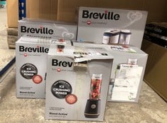 QUANTITY OF KITCHEN & APPLIANCES ITEMS TO INCLUDE BREVILLE BLEND ACTIVE PERSONAL BLENDER & SMOOTHIE MAKER | 350W | 1 PORTABLE BLEND ACTIVE BOTTLE (600ML) | LEAK PROOF LID | BLACK & GOLD [VBL251]: LOC