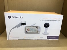 MOTOROLA NURSERY VM65X CONNECT - HALO VIDEO BABY MONITOR WITH CRIB HOLDER - 5 INCH PARENT UNIT AND WIFI APP - FLEXIBLE MAGNETIC CAMERA MOUNT, WHITE.: LOCATION - F