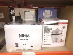 QUANTITY OF KITCHEN & APPLIANCES ITEMS TO INCLUDE - X NINJA BLENDER WITH 2 AUTOMATIC PROGRAMS: BLEND & MAX BLEND, PULSE SETTING, 2X 700ML CUPS WITH SPOUT LIDS, 1000W, DISHWASHER SAFE PARTS, SMOOTHIE