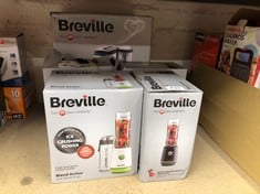 QUANTITY OF KITCHEN & APPLIANCES ITEMS TO INCLUDE BREVILLE BLEND ACTIVE PERSONAL BLENDER & SMOOTHIE MAKER | 350W | 1 PORTABLE BLEND ACTIVE BOTTLE (600ML) | LEAK PROOF LID | BLACK & GOLD [VBL251]: LOC