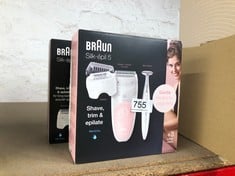 QUANTITY OF HEALTH & BEAUTY ITEMS TO INCLUDE BRAUN SILK-ÉPIL 5 EPILATOR FOR HAIR REMOVAL, 3 IN 1, INCLUDES SHAVER & TRIMMER HEAD, CORDLESS, GENTLE HAIR REMOVAL SETTING, WET & DRY, 100% WATERPROOF, 2