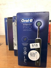 QUANTITY OF HEALTH & BEAUTY ITEMS TO INCLUDE ORAL-B VITALITY PRO ELECTRIC TOOTHBRUSHES FOR ADULTS, FOR HIM / HER, 1 HANDLE, 3 BRUSHING MODES INCLUDING SENSITIVE PLUS, BLACK: LOCATION - BACK WALL TABL