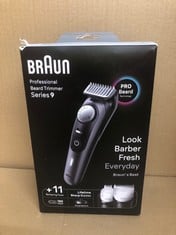 BRAUN BEARD TRIMMER SERIES 9 BT9441, TRIMMER WITH BARBER TOOLS AND 180-MIN RUNTIME, RATED WHICH BEST BUY.: LOCATION - A