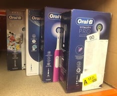 QUANTITY OF HEALTH & BEAUTY ITEMS TO INCLUDE ORAL-B VITALITY PRO ELECTRIC TOOTHBRUSHES FOR ADULTS, PURPLE: LOCATION - A