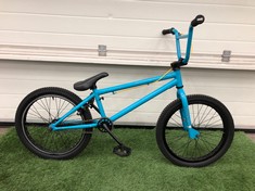 MONGOOSE BMX IN LIGHT BLUE 12" FRAME 20" WHEELS SINGLE SPEED: LOCATION - BIKE RACKS(COLLECTION OR OPTIONAL DELIVERY AVAILABLE)