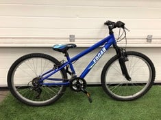 EDGAR BLUE MOUNTAIN BIKE FRONT SUSPENSION 24" WHEELS 14" FRAME SHIMANO REVOSHIFT GEARS : LOCATION - BIKE RACKS(COLLECTION OR OPTIONAL DELIVERY AVAILABLE)