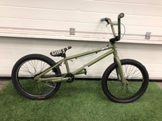 DIRTY ARMY GREEN BMX 20" WHEELS 10" FRAME SINGLE SPEED: LOCATION - BIKE RACKS(COLLECTION OR OPTIONAL DELIVERY AVAILABLE)