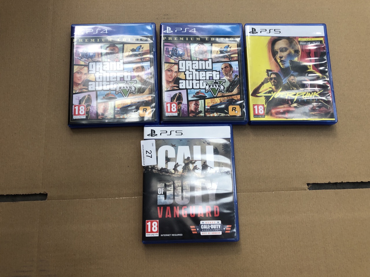 QUANTITY OF ASSORTED GAMES TO INCLUDE CALL OF DUTY VAGUARD FOR PS5 18+ ID MAY BE RERQUIRED - COLLECTION ONLY - LOCATION BACK WALL