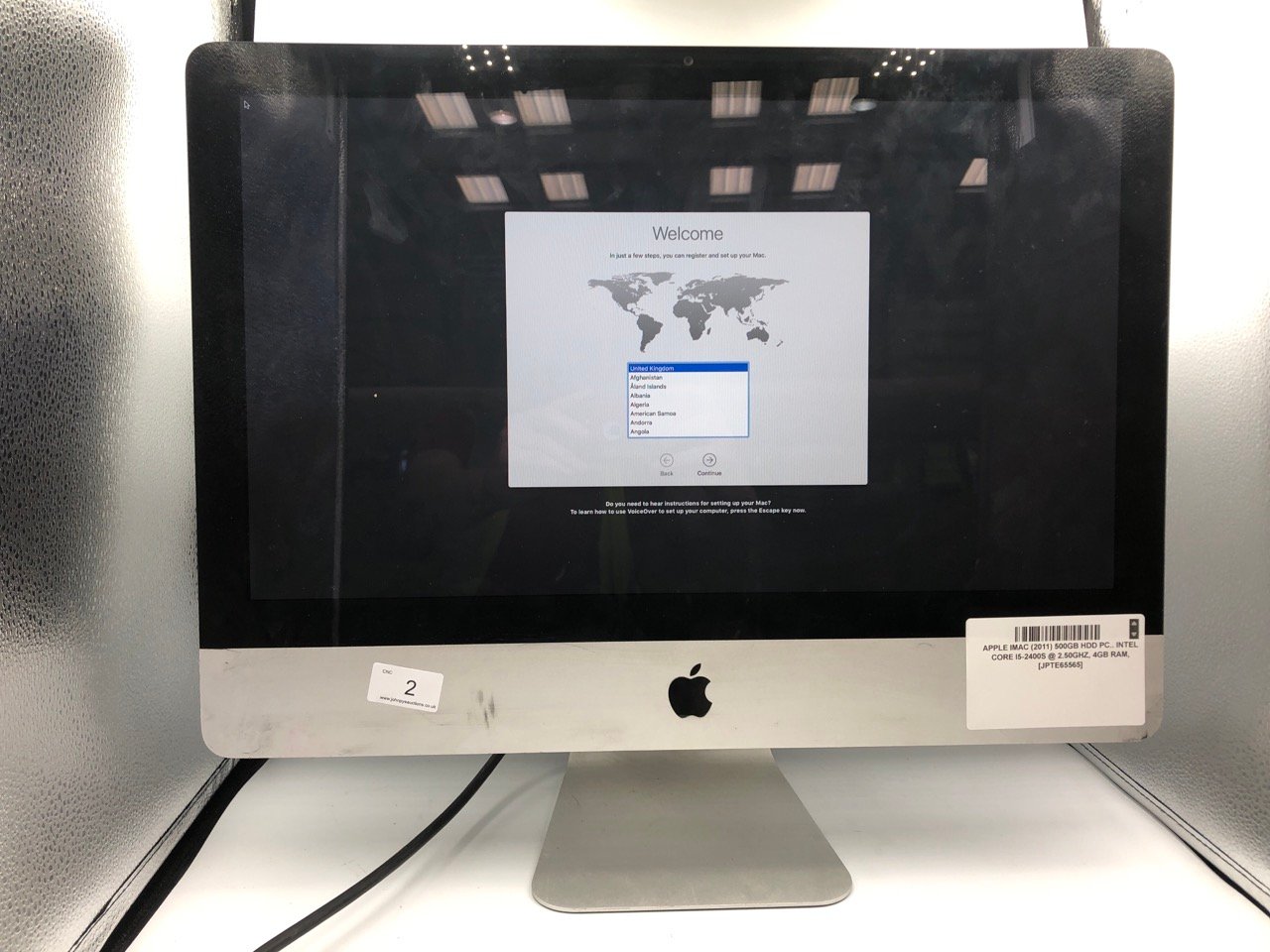 APPLE IMAC 2011 500GB HDD PC INTEL CORE I5-2400S 4GB RAM 21.5" SCREEN - COLLECTION ONLY - LOCATION BACK WALL