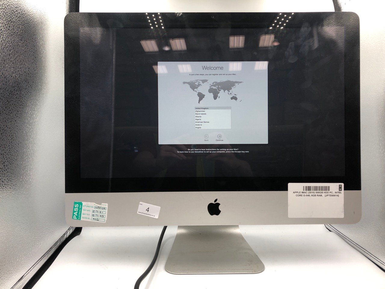 APPLE IMAC 2010  500GB HDD PC INTEL CORE I3-540 6GB RAM 21.5" SCREEN - COLLECTION ONLY - LOCATION BACK WALL