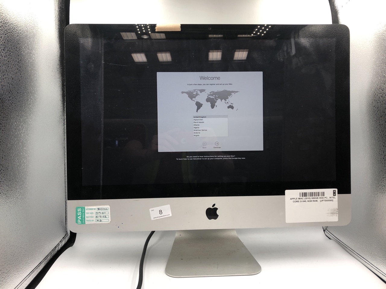 APPLE IMAC 2010 500GB HDD PC INTEL CORE I3-540 6GB RAM 21.5" SCREEN - COLLECTION ONLY - LOCATION BACK WALL