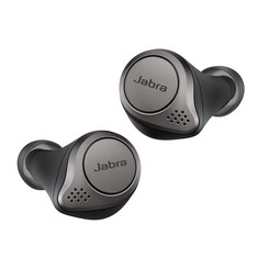 JABRA ELITE 75T EARBUDS - ACTIVE NOISE CANCELLING WIRELESS BLUETOOTH EARBUDS FOR IN EAR TRUE WIRELESS CALLS AND MUSIC - TITANIUM BLACK. RRP £130: LOCATION - A RACK