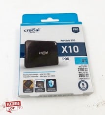 CRUCIAL 4TB X10 PRO TYPE C PORTABLE SSD (RRP - £421): MODEL NO CT4000X10PROSSD9: LOCATION - J