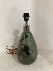 NKUKU BABA GLASS LAMP - EU - GREEN SMOKE - SMALL TALL 39 X 18CM DIAMETER (BL5901) RRP- £110