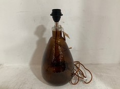 NKUKU BABA RECYCLED GLASS LAMP - BURNT AMBER - SMALL TALL (BL8101) RRP- £110