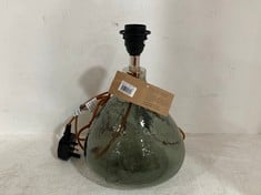 NKUKU BABA RECYCLED GLASS LAMP - GREEN - SMALL WIDE (BL5701) RRP- £110