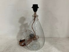 NKUKU BABA GLASS LAMP - EU - CLEAR GLASS - SMALL TALL 39 X 18CM DIAMETER (BL5501) RRP- £110