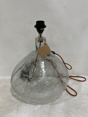 NKUKU BABA GLASS LAMP - EU - CLEAR GLASS - LARGE WIDE 42 X 31CM DIAMETER (BL5401) RRP- £160