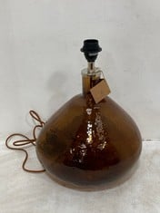 NKUKU BABA GLASS LAMP - BURNT AMBER - LARGE WIDE (BL8201) RRP- £160