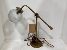 NKUKU SNGOL RECYCLED GLASS DESK LAMP - ANTIQUE BRASS (SE0101) RRP- £225