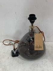 NKUKU BABA RECYCLED GLASS TABLE LAMP - SMOKE - SMALL WIDE (BA0901) RRP- £110