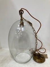 NKUKU OTORO GLASS PENDANT - CLEAR GLASS - OVAL LARGE 48 X 31CM DIAMETER (OP1402) RRP- £250